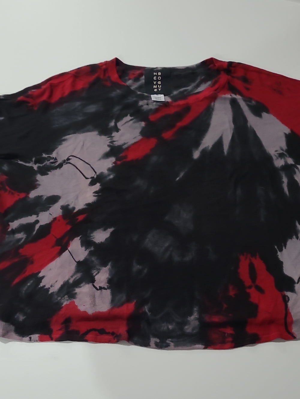 Tie-Dye Crewneck Men's Shirt - Red, Black & Gray